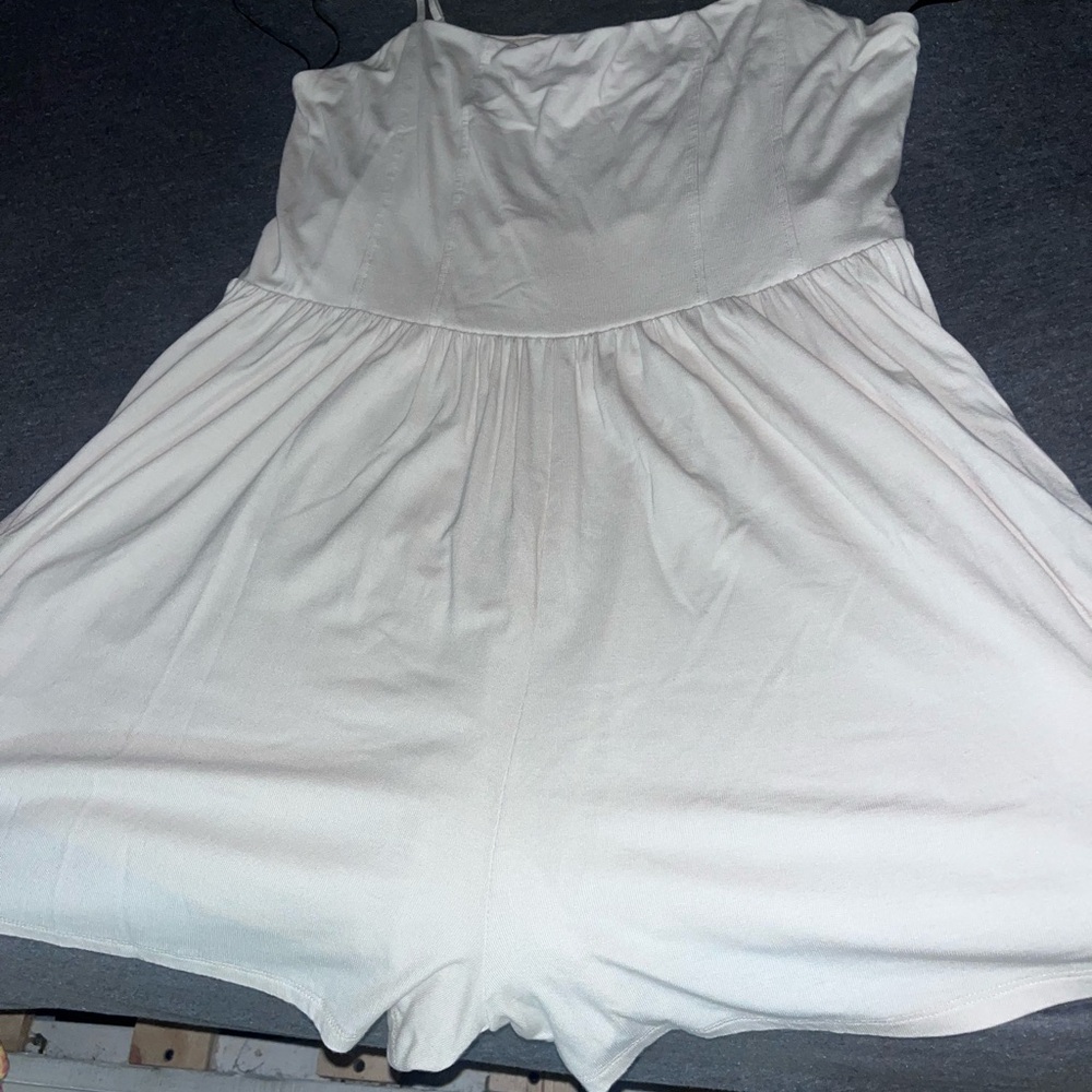 White Strapless Romper